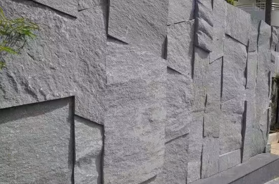 Natural surface Black/Grey G654 granite wall stone for external and interior walls,fireplace,outdoor landscaping decoration,columns